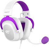 Headset Fone de Ouvido Havit HV-H2002d Purple, Gamer, com Microfone, Falante 53mm, Plug 3, 5mm: compatível com XBOX ONE e PS4, HAVIT, HV-H2002d Cor Roxo e Branco