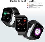 Smartwatch 1,85" Resistente à Água IP68, Modos Esportivos, Recebimento de Notificações para iOS e Android