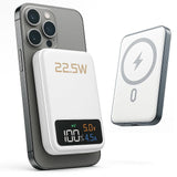 Power Bank Carregador Portátil Universao Cabo e Indução Magnético - Display Led, Carregamento Rápido 22.5Wats, 3 Cargas Complentas no Celular, Entrada USB e USB-C (Black - Mid Night)