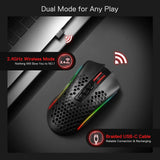 Mouse Gamer Redragon Storm Pro RGB 16000 DPI Pixart Paw 3335 Wireless Preto - M808-KS